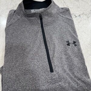 Under Armour Black and Gray Quarter-Zip Pullover